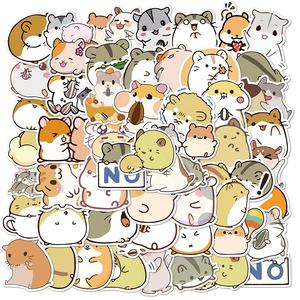 50Pcs Animal Mignon <span class=keywords><strong>Hamster</strong></span> Washi Autocollants pour Dessin Animé Réfrigérateur Cas Téléphone Vinyle Ordinateur Portable Étiquette Autocollant - Product Image 4