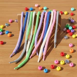 Cordones de Zapatos Unisex de Poliéster con Patrón Sólido Redondo de 8 mm de Grosor Personalizados por WEGOODZF para Zapatillas de Moda, Deportivas y Casuales - Product Image 3