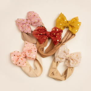 5 pièces combinaison Style européen et américain 5 couleurs enfants bébé bandeau ensemble Nylon large cheveux accessoires pour 13-24 mois - Product Image 5