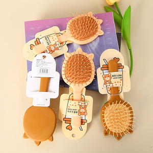 Peine para el cabello con cojín de aire, mini, portátil, diseño de dibujos animados, masajeador, para uso diario, 12 cm, de plástico, ligero, estilo dulce - Product Image 2