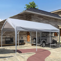 Auvent extensible 3*6M pour garage, abri d'auto extérieur résistant aux UV, sans paroi latérale