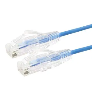 15cm स्लिम 32AWG पारदर्शी कनेक्टर Cat6 UTP RJ45 पुरुष के लिए पुरुष ईथरनेट पैच कॉर्ड नेटवर्क केबल