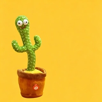 Pluche Dansende Cactus Speelgoed Nieuw Ontworpen PP Katoen Gevuld Ecologisch USB Oplaadbaar Sprekende Dansende Kindercadeau voor Kinderen