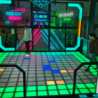 Lampe de sol interactive à grille de jeu LED, étanche IP65, tuiles de grille super pixel RGB pour divertissement en salle de jeux