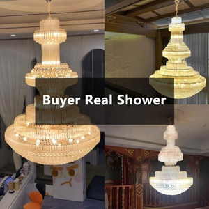 Grands Lustres de Plafond Suspendus pour Hall d'Hôtel Villa, Luminaires Pendentifs de Luxe, Décoration d'Intérieur Escalier, <span class=keywords><strong>Lustre</strong></span> Moderne en <span class=keywords><strong>Cristal</strong></span> - Product Image 3