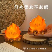 Lampe LED de chevet en forme de feu de camp de dessin animé, bougie électronique, lumière d'ambiance pour chambre à coucher, décoration de bureau, cadeau