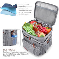 Grand sac isotherme pour pique-nique, 4 personnes, étanche, sac de transport souple, panier de pique-nique en toile de polyester durable et en nylon