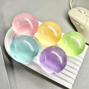 Balle anti-stress souple transparente en sucre de <span class=keywords><strong>malt</strong></span>, faite à la main en TPR, jouet sensoriel coloré à rebond lent, unisexe, vente en gros - Product Image 2