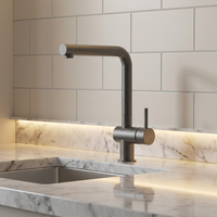 Robinet de cuisine gris anthracite avec douchette extractible, monocommande, rotation à 360°, mitigeur d'évier, design économe en eau