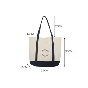 กระเป๋าโท้ทผ้าใบสะพายไหล่มีหูหิ้วหลากสีความจุขนาดใหญ่พิมพ์ลายและปักโลโก้ตามสั่งเป็นมิตรกับสิ่งแวดล้อมยอดนิยม - Product Image 4