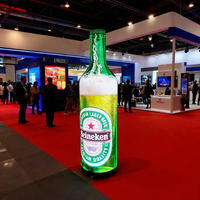 Pantalla LED de Alta Resolución P2.5 IP65, Ahorro de Energía, Móvil, Flexible, de Aluminio Fundido, Especial para Publicidad de Botellas y Latas de Cerveza