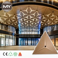 Panneau de plafond triangulaire en aluminium MEIYU à motif étoilé, revêtement de façade, métal perforé décoratif