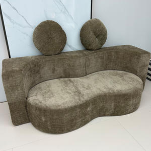 Canapé sectionnel moderne incurvé de Foshan, compressé et emballé sous vide, rembourré pour salon, ensemble de meubles - Product Image 4