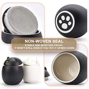 Köpekler ve Hayvanlar için Sevimli Kedi Şeklinde Seramik Parlak ve Mat Kaplamalı Evcil Hayvan Külleri İçin Çömlekler - Product Image 3