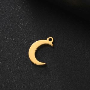 Mini-breloques lune et étoile, <span class=keywords><strong>pendentif</strong></span> croissant en acier inoxydable pour la fabrication de bijoux, colliers, bracelets, cadeaux, bijoux fins DIY - Product Image 3