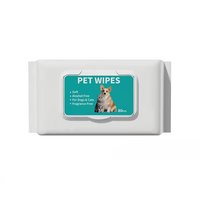 Lingettes Douces Non Tissées Sans Alcool Pour Animaux De Compagnie, Sans Parfum, Formule Douce, 80 Lingettes, Grand Format, Marque Tail Park Pour Soins Quotidiens Des Animaux Sensibles