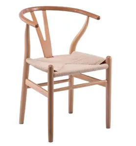 Wholesale Nordic Wood Chairs Modern Dining Chair Y Style Stackable Solid Wood Chair For Restaurant