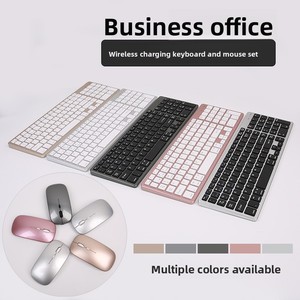 Bạc Đen Có Thể Sạc Lại 2.4G <span class=keywords><strong>Bluetooth</strong></span> <span class=keywords><strong>3.0</strong></span> <span class=keywords><strong>Bluetooth</strong></span> 5.0 Không Dây Dual-Chế Độ Bàn Phím Và Chuột Kit - Product Image 5