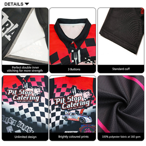 เสื้อโปโลทีมชายแบบกำหนดเอง แห้งเร็ว แขนสั้น ชุดแข่งรถ เสื้อขี่มอเตอร์ไซค์ เสื้อโปโลแข่งรถมอเตอร์ไซค์ - Product Image 6