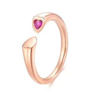 Розовое золото, Изящные Ювелирные изделия, серебро 925 пробы, кольцо на заказ, романтическое свадебное кольцо с драгоценным камнем
