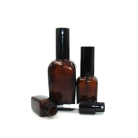 Flacon pulvérisateur carré en verre ambré de 30 ml avec pompe pour huiles essentielles et parfums