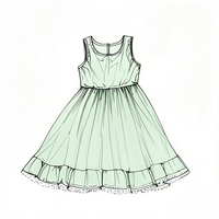Robe décontractée de style occidental, design à bretelles, boutique, nouvelle robe d'été sans manches pour adolescentes et filles, couleur unie, col rond, vêtements pour enfants