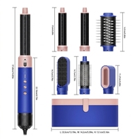 Styler capillaire ionique 6-en-1 OEM avec moteur sans balais, séchoir à air chaud et sac de rangement en cuir, certifié CE FCC