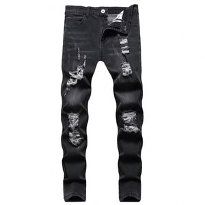 Jeans Super Holgados para Hombre, Cintura Alta, Pierna Ancha, Estilo Urbano, Corte Holgado, Retro, Personalizados, Lavados, de Algodón, para Fiesta - Product Image 1