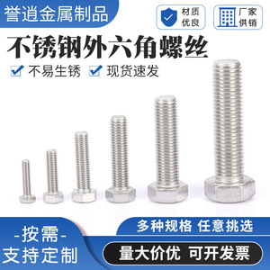 Vis hexagonale Yu Xiao en acier inoxydable 304 M8x20 Classe 8.8 DIN 933 pour connexion et fixation - Product Image 2