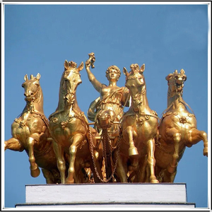 Sculpture en fibre de verre de chariot d'Apollon, décoration de jardin extérieure à poser au sol, figurine artisanale - Product Image 3