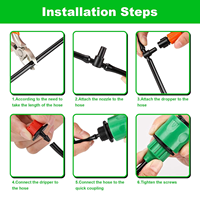 Système d'irrigation de 50 m (164 pi) facile à installer, kit d'irrigation goutte à goutte/brume DIY avec buse réglable, système d'irrigation automatique pour jardin