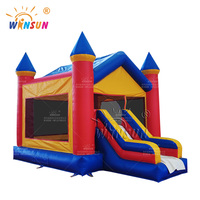 Château gonflable commercial WINSUN pour enfants, aire de jeux extérieure, combo toboggan, ignifuge, imperméable, PVC, certifié CE