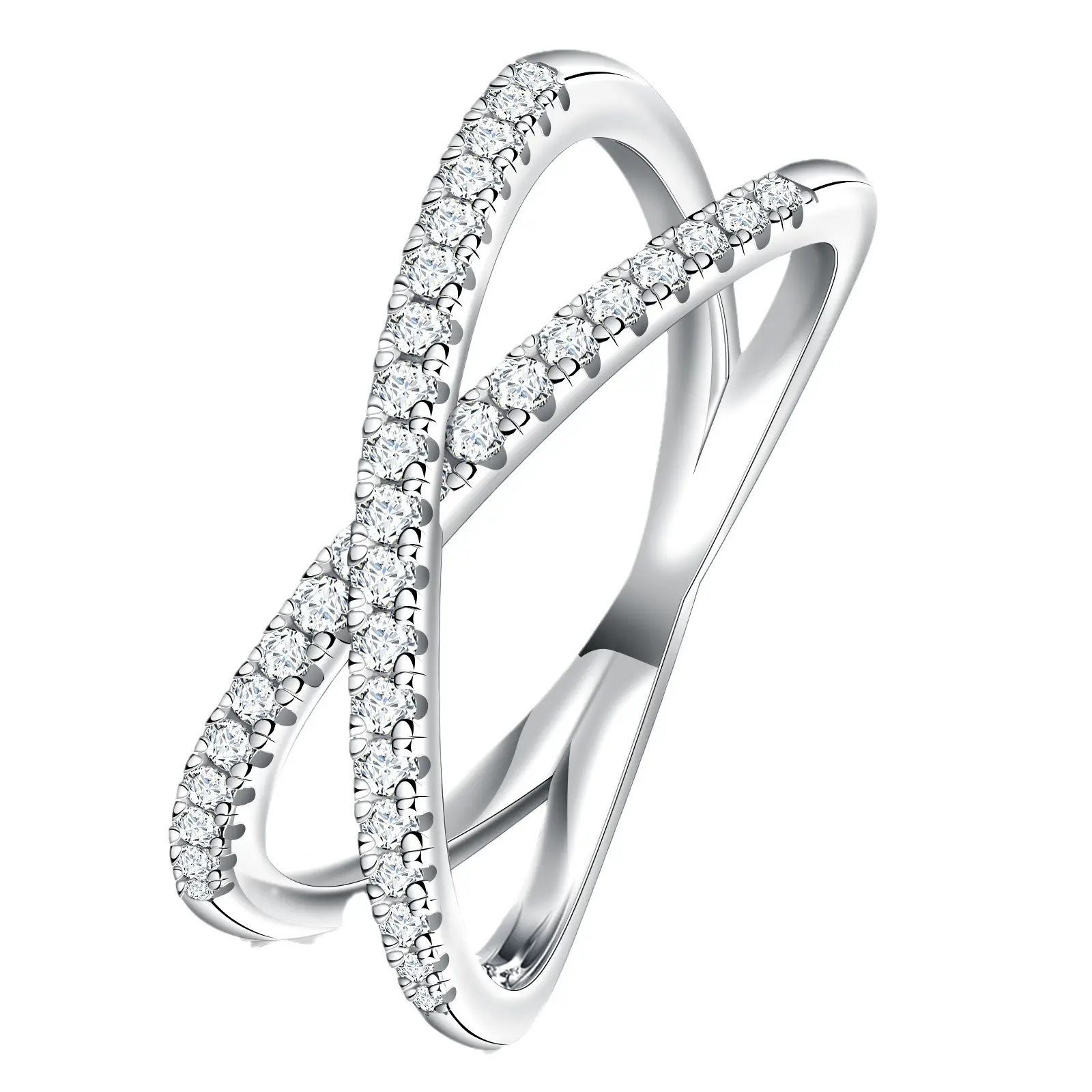 Anel de prata esterlina 925 Gra Certificate de noivado em forma de X, anel feminino VVS Moissanite de diamante e diamantes, oferta imperdível