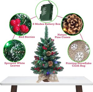 Mini Albero <span class=keywords><strong>di</strong></span> <span class=keywords><strong>Natale</strong></span> da 24 Pollici per Decorazione da Tavolo - Albero <span class=keywords><strong>di</strong></span> <span class=keywords><strong>Natale</strong></span> <span class=keywords><strong>di</strong></span> Lusso con Luci |   4 Colori - Product Image 2