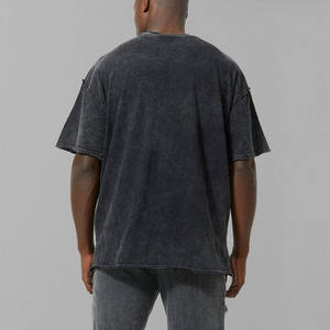 T-shirt personnalisé graphique homme actif goutte à l'épaule surdimensionné lavé à l'acide brut - Product Image 2