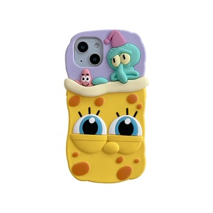 Coque de protection souple en silicone mignonne et fine pour iPhone 15 Pro Max, motif dessin animé éponge adorable - Product Image 1