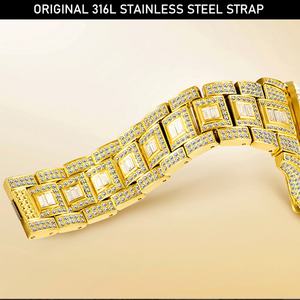 Reloj de Lujo Único para Hombre con Diamantes, Esfera Redonda Plateada con Números Árabes, Marca Personalizada, Reloj de Pulsera de Cuarzo de Lujo con Zirconia - Product Image 5