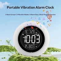 Reloj de Pared LED 2026 con Vibración, Música y Funciones Recargables para Personas Sordas y como Ayuda para Dormir para Niños