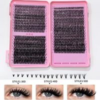 Kit de cils en grappes SHAQINUO 30D/40D/50D, cils individuels, extensions de cils DIY, faux cils naturels