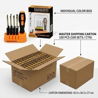 Kit de 10 embouts de tournevis hexagonaux REEKE de 50 mm avec poignée en plastique finition chrome de précision, embouts multi-usages pour bricolage, OEM, électronique, ordinateur portable