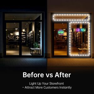 Lumières LED pour vitrine 22 pieds 24V 2835 Modules blancs étanches Visibles en journée Éclairage pour devanture de magasin Restaurant Bar Café Boutique - Product Image 2