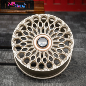 Jantes forgées à rayons en forme <span class=keywords><strong>de</strong></span> goutte d'eau, or champagne mat, personnalisables pour tous les modèles, y compris Ferrari, Porsche. - Product Image 4