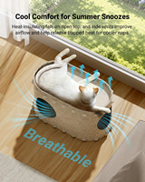 Maison pour chat d'intérieur, lit pour chat, tanière en polyester respirant et régulateur de température, design moderne, pour chat de grande taille jusqu'à 10 kg