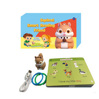 Stylo de lecture parlant rechargeable Little Squirrel, 55 cartes flash double face, jouet éducatif interactif pour les tout-petits