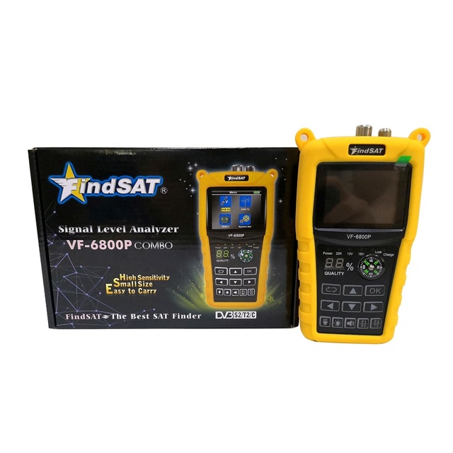 VF-6800P HD Digital Satellite Finder Combo Support DVB-T2/DVB S2/DVB C Sat Finder Meter for Satellite TV Receiver Dvb T2 Tuner
