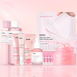 Kit de Soins Coréens au Collagène et Peptides PDRN Rose : Crème en Capsules, Masque <span class=keywords><strong>Gel</strong></span>, Tonique, Nettoyant, Masque Enveloppant, Sérum, Crème Contour des Yeux, Hydratation OEM - Product Image 1