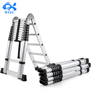 Échelle télescopique multifonctionnelle en alliage d'aluminium épaissi de haute qualité à 12 marches, pliable pour usage domestique - Product Image 1