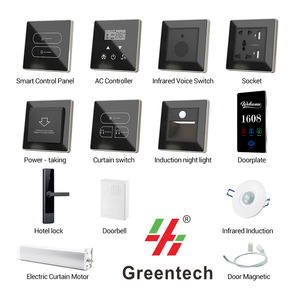 Greentech khách sạn offine điều khiển bằng giọng nói phòng khách sạn svstem rèm động cơ thẻ khách sạn Công tắc điện phòng khách sạn Công tắc điều khiển bằng giọng nói - Product Image 1