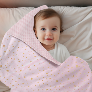 <span class=keywords><strong>Couverture</strong></span> Bébé Rose Étoile en Feuille Double Face Peluche Minky à Pois Douce Sensorielle Apaisante Jeté pour Tout-Petit <span class=keywords><strong>Couverture</strong></span> d'<span class=keywords><strong>Emmaillotage</strong></span> Quatre Saisons Anti-Boulochage - Product Image 6