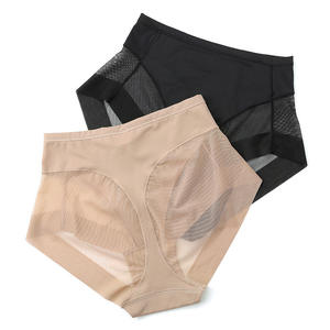 Ropa interior femenina <span class=keywords><strong>de</strong></span> cintura media, sexy, transparente, <span class=keywords><strong>de</strong></span> malla, cómoda, <span class=keywords><strong>de</strong></span> seda helada, para mujeres africanas, talla grande - Product Image 6